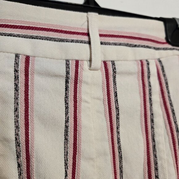 Express Women's Size 6R Ivory With Stripes High Rise Cropped Culottes - Picture 6 of 11